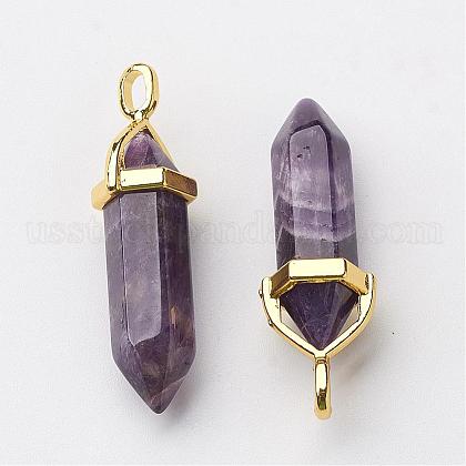 Natural Amethyst Pointed Pendants US-G-G902-A04-1