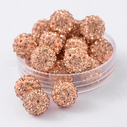 Pave Disco Ball Beads US-RB-H258-10MM-362-1