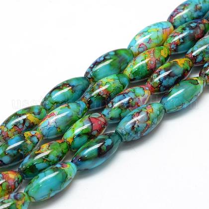 Baking Painted Glass Beads Strands US-DGLA-S115-22x10mm-S36-1