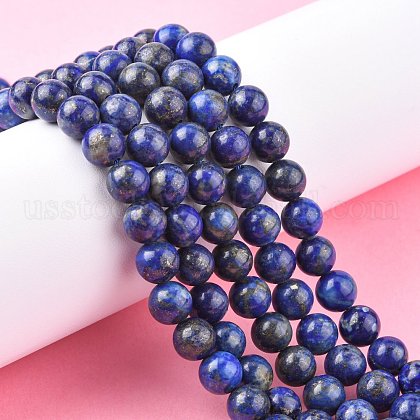 Natural Lapis Lazuli Beads Strands&nbsp;US-G-G099-8mm-7-6