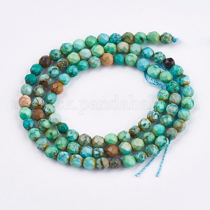 Dyed & Heated Natural Magnesite Beads Strands US-TURQ-F010-04A-4mm-1