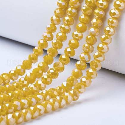 Electroplate Glass Beads Strands US-EGLA-A034-P6mm-B03-1