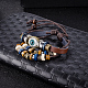 Adjustable Eye Design Unisex Leather Multi-strand Bracelets US-BJEW-BB15543-A-10