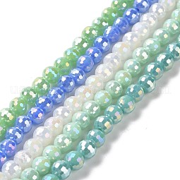 Electroplate Opaque Solid Color Glass Beads Strands US-GLAA-E036-10-M