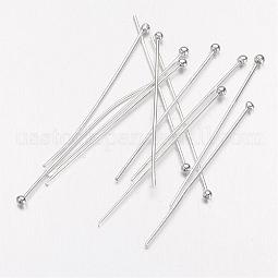 Silver Color Plated Brass Ball Head Pins US-X-KK-RP0.6x30mm-S