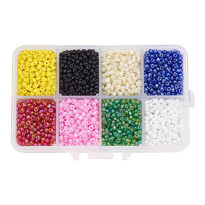 PandaHall Elite 8/0 Round Glass Seed Beads US-SEED-PH0006-3mm-08-1