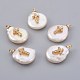 Natural Cultured Freshwater Pearl Pendants US-PEAR-F008-19G-1