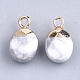 Electroplate Natural Howlite Charms US-G-S344-09F-2