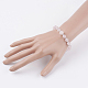 Rose Quartz & Mixed Stone Stretch Bracelets US-BJEW-JB03531-02-3