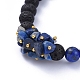 Natural Lava Rock Round Beads Stretch Bracelets US-BJEW-JB05118-3