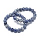 Natural Blue Spot Jasper Bead Stretch Bracelets US-BJEW-K212-B-039-1