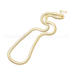Rack Plating Brass Herringbone Chains Necklace for Men Women US-NJEW-M193-01G