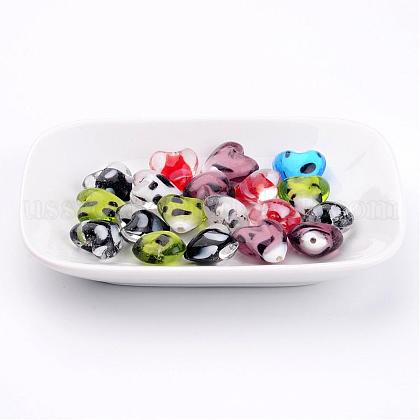 Mixed Color Heart Handmade Lampwork Dots Beads for Mother's Day Gift Making US-X-D211-1