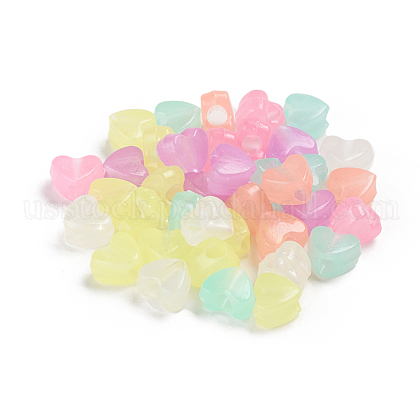 Luminous Acrylic Beads US-TACR-WH0002-13-1