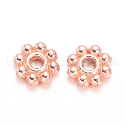 Alloy Daisy Spacer Beads US-TIBEB-S039-064RG-RS-1