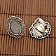 13x18mm Oval Transparent Glass Cabochons and Iron Flower Finger Ring Components Alloy Cabochon Bezel Settings for DIY US-DIY-X0197-AS-2