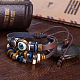 Adjustable Eye Design Unisex Leather Multi-strand Bracelets US-BJEW-BB15543-A-6