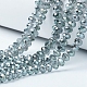 Electroplate Transparent Glass Beads Strands US-EGLA-A034-T10mm-Y03-1