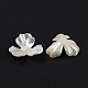 3-Petal Flower ABS Plastic Imitation Pearl Bead Caps US-OACR-R016-05-2