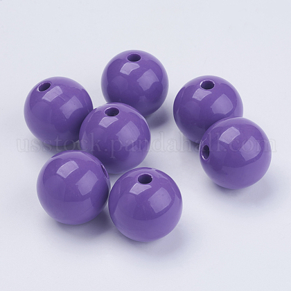 Round Bubblegum Chunky Acrylic Beads US-PAB709Y-1-1