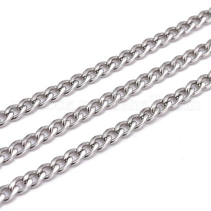 304 Stainless Steel Twisted Chains for Men's Necklace Making US-CHS-K001-86-1