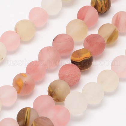 Tigerskin Glass Beads Strands US-G-D693-10mm-1