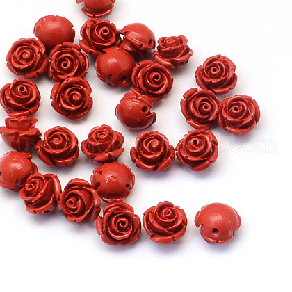 Flower Cinnabar Beads US-CARL-Q003-07-1