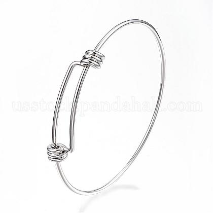 Adjustable 304 Stainless Steel Expandable Bangle Making US-BJEW-G546-01P-1