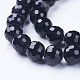 Faceted Black Glass Round Bead Strands US-X-GLAA-R095-12mm-08-2