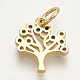 Brass Micro Pave Cubic Zirconia Charms US-ZIRC-S061-56G-2