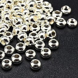 Brass Flat Round Spacer Beads US-KK-M085-18S-NR