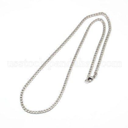 304 Stainless Steel Curb Chain/Twisted Chain Necklace Making US-STAS-A028-N108P-1