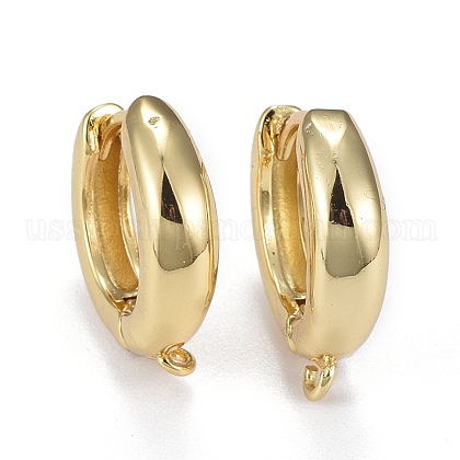 Brass Hoop Earrings US-EJEW-K083-33G-1