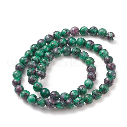 Round Dyed Natural Gemstone Bead Strands&nbsp;US-G-R345-8mm-15-2
