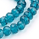 Peacock Blue Imitate Austrian Crystal Faceted Glass Rondelle Spacer Beads US-X-GR8MMY-69-3