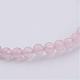 Natural Rose Quartz Beaded Stretch Bracelets US-BJEW-JB02459-01-2