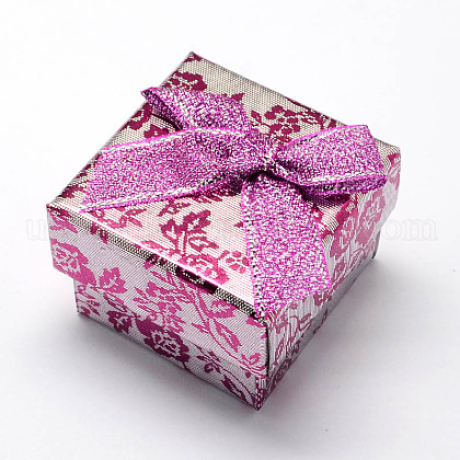 Valentines Day Girlfriend Presents Packages Square Cardboard Ring Boxes US-CBOX-S010-A03-1