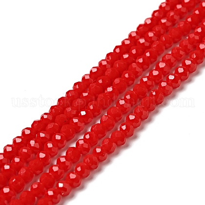 Opaque Solid Color Crystal Glass Rondelle Beads Strands US-EGLA-F049A-02-1
