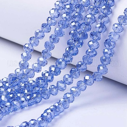 Electroplate Glass Beads Strands US-EGLA-A034-T8mm-A17-1