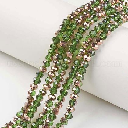 Electroplate Transparent Glass Beads Strands US-EGLA-A034-T6mm-N02-1