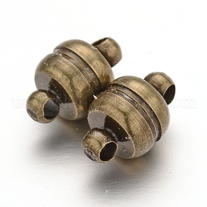 Brass Magnetic Clasps with Loops US-KK-H361-AB-1