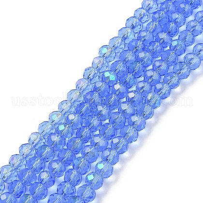 Electroplate Glass Beads Strands US-EGLA-A034-T4mm-L04-1