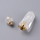 Faceted Natural Quartz Crystal Openable Perfume Bottle Pointed Pendants US-G-P435-D-03G-5