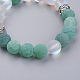 Natural Weathered Agate(Dyed) Beaded Stretch Bracelets US-BJEW-JB03556-3