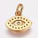Brass Micro Pave Cubic Zirconia Charms US-ZIRC-G087-30G-2
