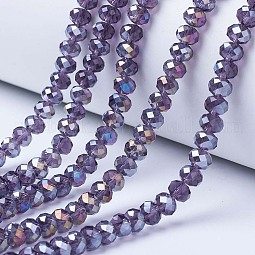 Electroplate Glass Beads Strands US-EGLA-A034-T6mm-B13