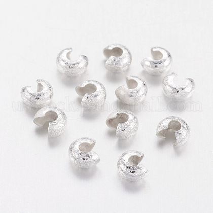 Brass Crimp Beads Covers US-X-KK-G016-S-NF-1