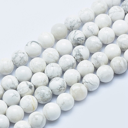 Natural Howlite Beads Strands US-G-P353-01-8mm-1
