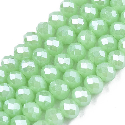 Electroplate Glass Beads Strands US-EGLA-A034-J4mm-A05-1