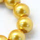 Baking Painted Pearlized Glass Pearl Round Bead Strands US-HY-Q003-10mm-31-3